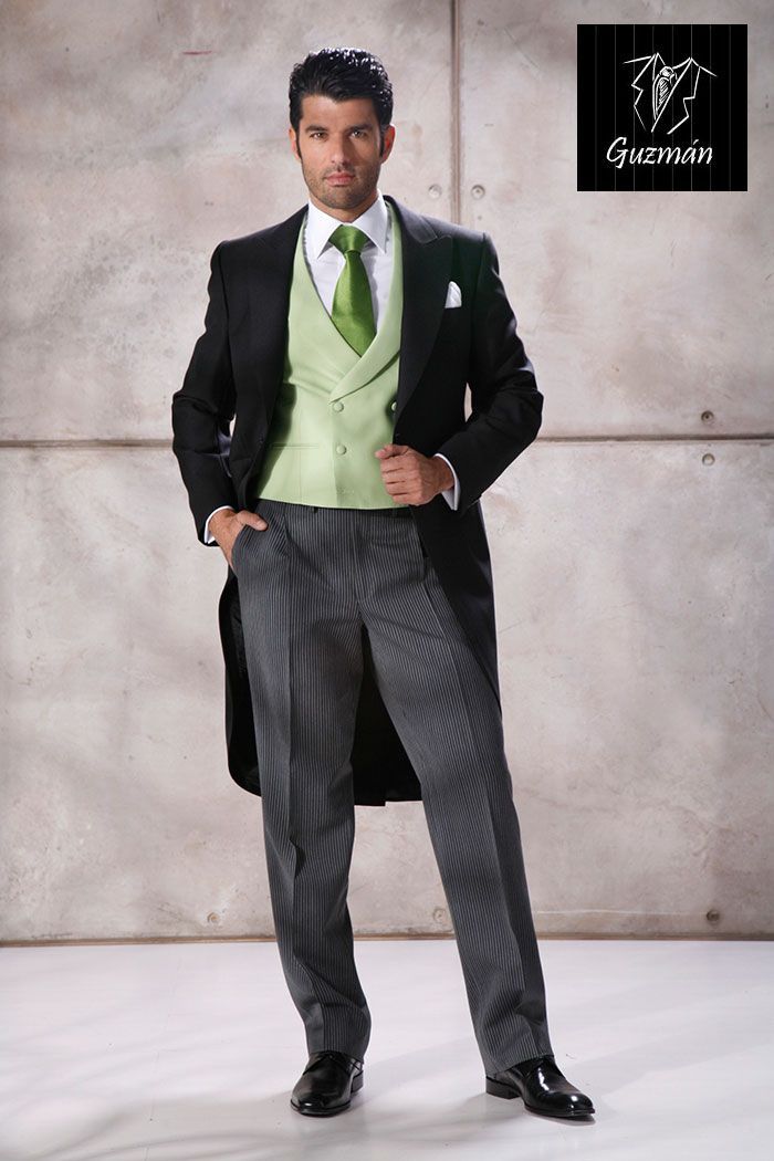 chaleco-cruzado-verde Chaqué con chaleco cruzado verde